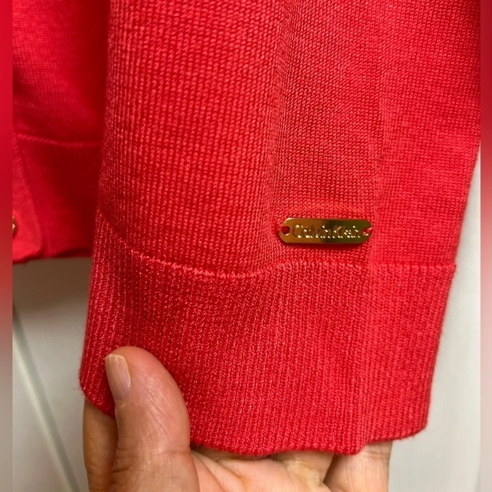 Calvin Klein button down cardigan size large, watermelon 🍉 color